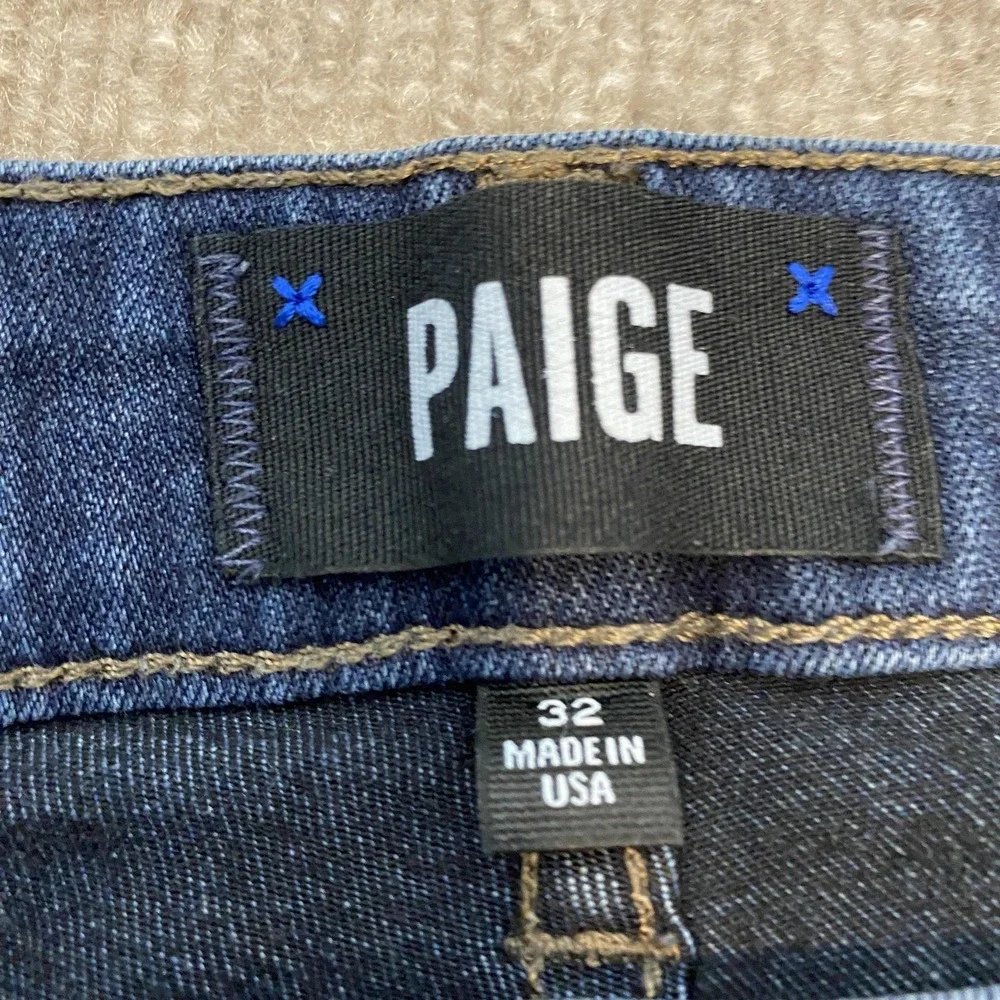 Paige Federal Jeans Mens 32x29 Blue Dark Wash Slim Straight‎ Stretch Denim